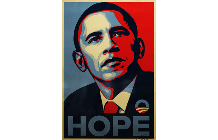 Shepard Fairey - hope, 90x59, Silkscreen on paper, 2017